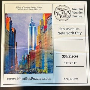 Nautilus Wooden Jigsaw Puzzle - Colorful Cityscape